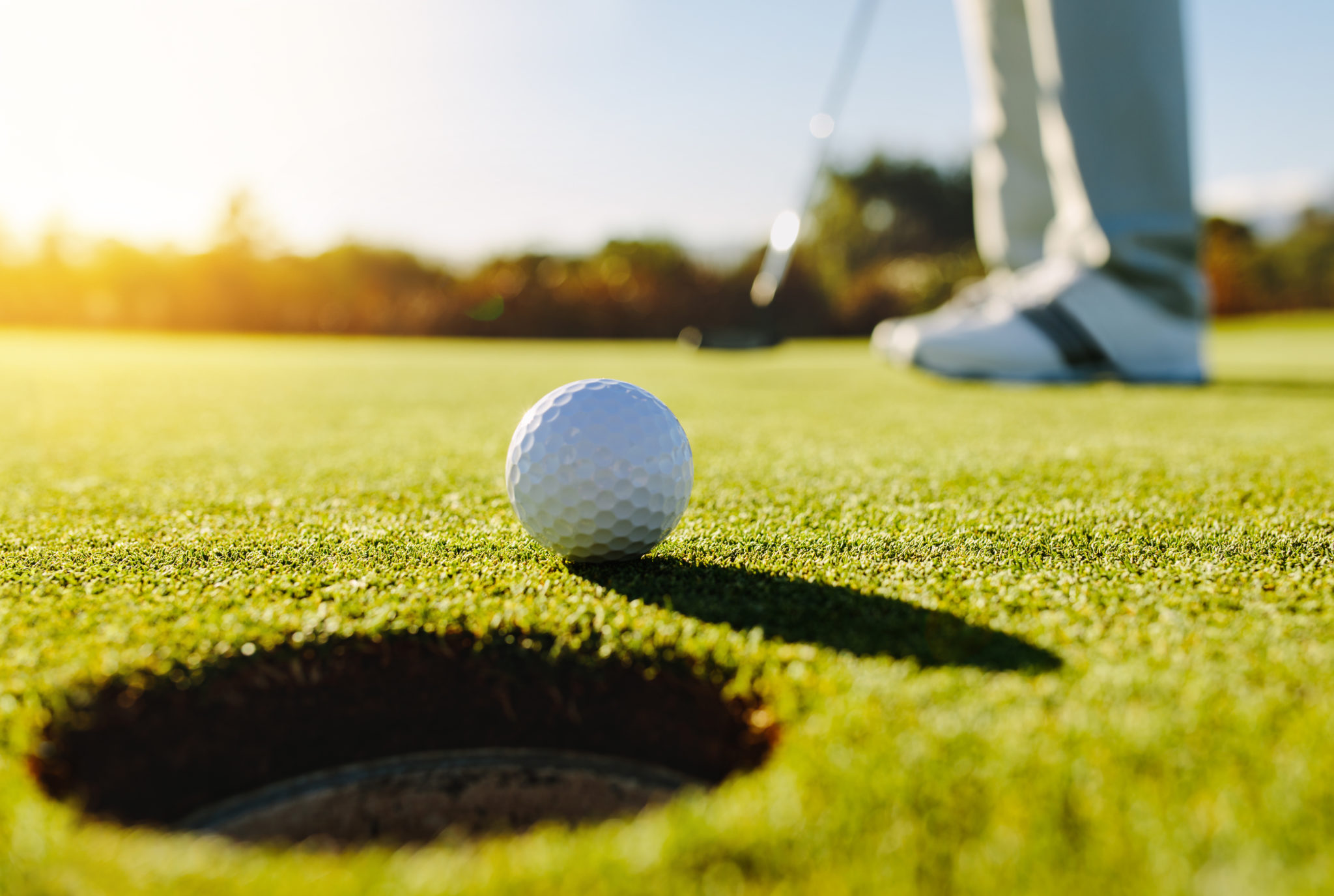 Golf ball on the green